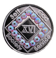 NA Crystallized Nickel Medallion w Rose Crystals - Click Image to Close